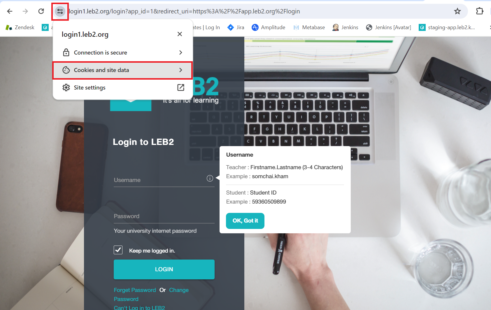 Clear Cookies – LEB2 Support